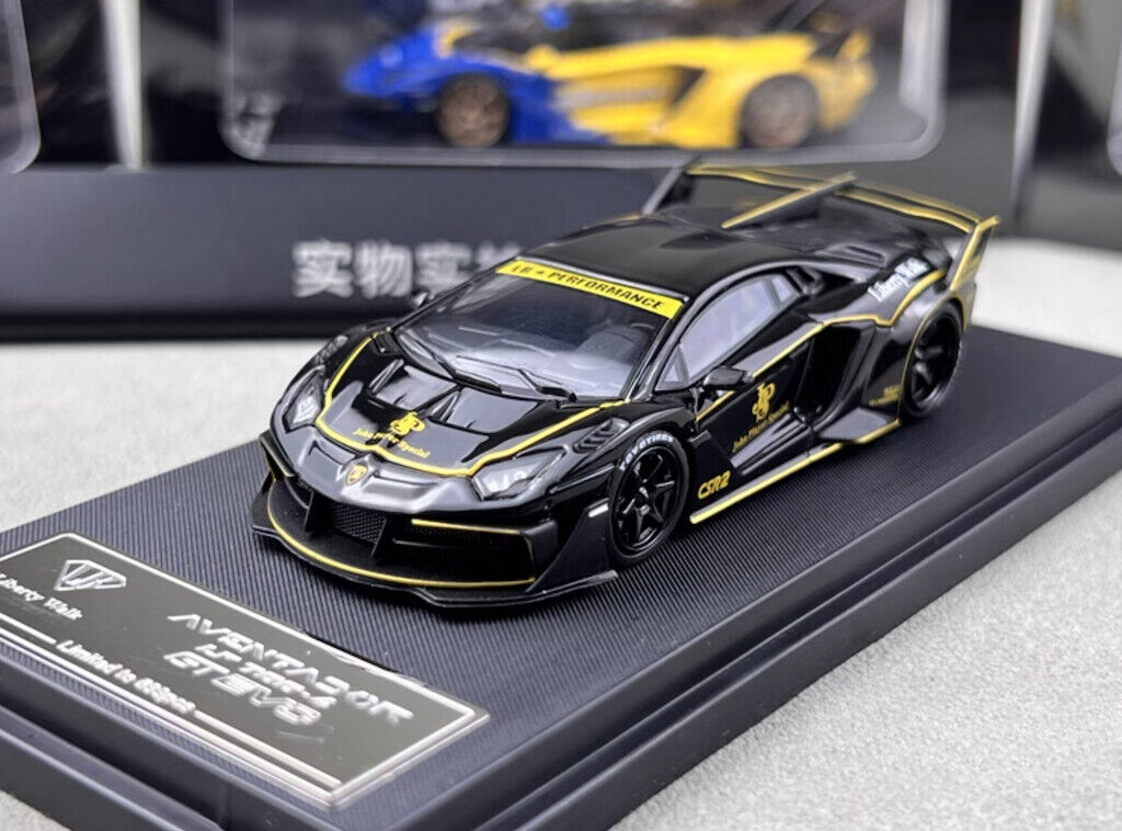 1:64 Black JPS Aventador LP700-4 GT Evo LBWK Sport Model Diecast Metal Car New Collecction
