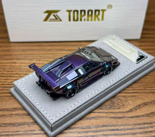 Load image into Gallery viewer, Topart 1:64 Purple LBWK Countach #41 Racing Sports Model Diecast Metal Car New Collection
