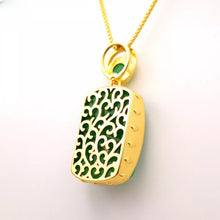 Load image into Gallery viewer, Nature Jade Peace Fortune Plaque Pendant Necklace Gift Jewelry charm Blessing
