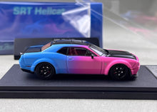 Load image into Gallery viewer, SH 1:64 Pink Blue Challenger SRT Hellcat Sports Model Diecast Metal Car New Collection
