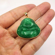 Load image into Gallery viewer, Nature Jade Laughing Budha Pendant Necklace Gift Jewelry charm Blessing Lucky G
