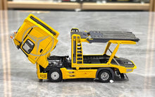 Load image into Gallery viewer, 1:64 Yellow AMG Actros Gigaspace 4x2 Trailer Truck Model Diecast Metal Car
