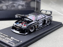 Load image into Gallery viewer, SW 1:64 Black Carbon Skyline GTR ER34 LBWK #8 Sports Model Diecast Metal Car
