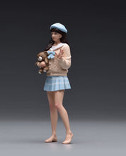 Load image into Gallery viewer, 1:24 Painted Figure Model Miniature Resin Diorama Pink Blue JK Uniform Girl Bear
