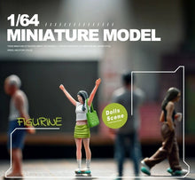 Load image into Gallery viewer, 1:64 Painted Figure Model Miniature Resin Diorama Sand Green Skirt Hooray Girl
