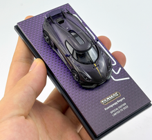 Load image into Gallery viewer, Tarmac 1:64 Purple Carbon Regera Limited Sports Model Diecast Metal Car New Collection
