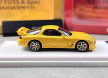 Load image into Gallery viewer, FH 1:64 Yellow JDM RX7 FD3S A-Spec Speed Sports Model Diecast Metal Car New Collection
