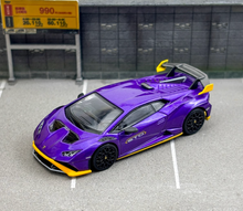 Load image into Gallery viewer, MINIGT 1:64 Purple Huracan STO Racing Sports Model Diecast Metal Car New Collection
