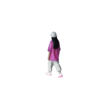 Load image into Gallery viewer, 1:64 Painted Figure Mini Model Miniature Resin Diorama Girl Pink Top White Hat
