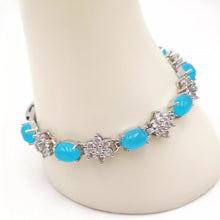 Load image into Gallery viewer, Nature Jade Beaded Bracelet Jewelry Blessing Lucky Fortune Gift For Her Blue SS
