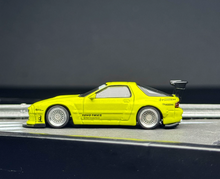 Load image into Gallery viewer, Tarmac 1:64 Yellow RX-7 FC3s Widebody Sports Model Diecast Metal Car New Collection
