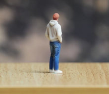 Load image into Gallery viewer, 1:64 Painted Figure Model Miniature Resin Diorama Sand Hoodie Denim Boy Man
