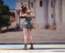 Load image into Gallery viewer, 1:24 Painted Figure Model Miniature Resin Diorama Cow Girl Lady Denim Cool Woman
