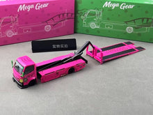 Load image into Gallery viewer, MT 1:64 Pink H300 Custom Tow Flatbed Truck Dinosaur Model Diecast Metal Car
