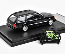 Load image into Gallery viewer, Mortal 1:64 Black S124 E300 Wagon Roof Bike Model Diecast Metal Car New
