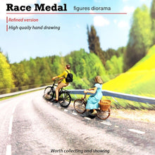 Load image into Gallery viewer, 1:64 Painted Figure Mini Model Miniature Resin Diorama People Pastoral Bicycle
