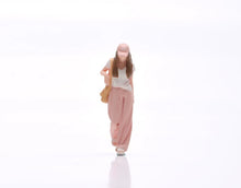 Load image into Gallery viewer, 1:64 Painted Figure Model Miniature Resin Diorama Toy Sand Pink Cap Girl Walking
