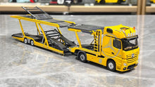 Load image into Gallery viewer, 1:64 Yellow AMG Actros Gigaspace 4x2 Trailer Truck Model Diecast Metal Car
