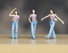 Load image into Gallery viewer, 1:64 Painted Figure Model Miniature Resin Diorama Sand Beauty Girl Lady Denim
