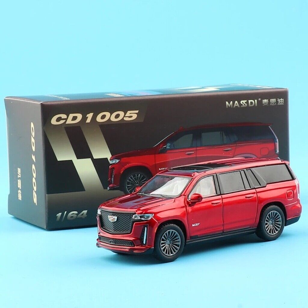 Modellino SUV Cadillac Modellino Cadillac Escalade In Scala 1:64 Colore Rosso - Auto Pressofusa In Metallo, Nuovo 2023 Auto Collezionabile In Scala 1:64 Dettagliata