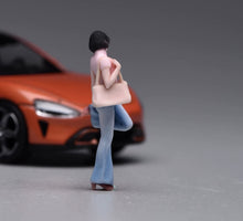 Load image into Gallery viewer, 1:64 Painted Figure Model Miniature Resin Sand Diorama Pink Top Pretty Girl Lady
