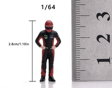 Load image into Gallery viewer, 1:64 Painted Figure Model Miniature Resin Helmet Racer Driver in Black and Red
