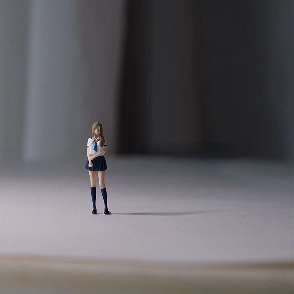 1:64 Painted Figure Mini Model Miniature Resin Diorama School Uniform JK Girl