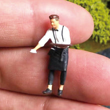 Load image into Gallery viewer, 1:64 Painted Figure Mini Model Miniature Resin Diorama Cafe Restaurant Waiter
