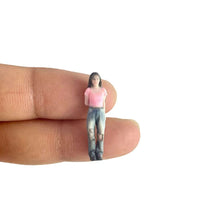 Load image into Gallery viewer, 1:64 Painted Figure Model Miniature Resin Diorama Sand Trendy Girl Denim Bib Toy
