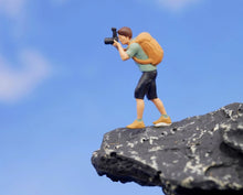 Load image into Gallery viewer, 1:64 Painted Figure Model Miniature Resin Diorama Backpaker Photographer Camera Collection

