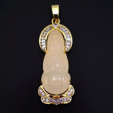Load image into Gallery viewer, Nature Jade Guanyin Pendant Necklace Gift Jewelry charm Blessing Fortune New mm
