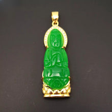 Load image into Gallery viewer, Nature Jade Guanyin Pendant Necklace Gift Jewelry charm Blessing Lucky Green New
