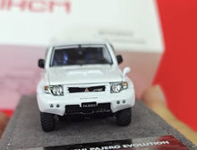 Load image into Gallery viewer, IHCM 1:64 HEC White Pajero Evolution ORV Sports Open Model Diecast Metal Car
