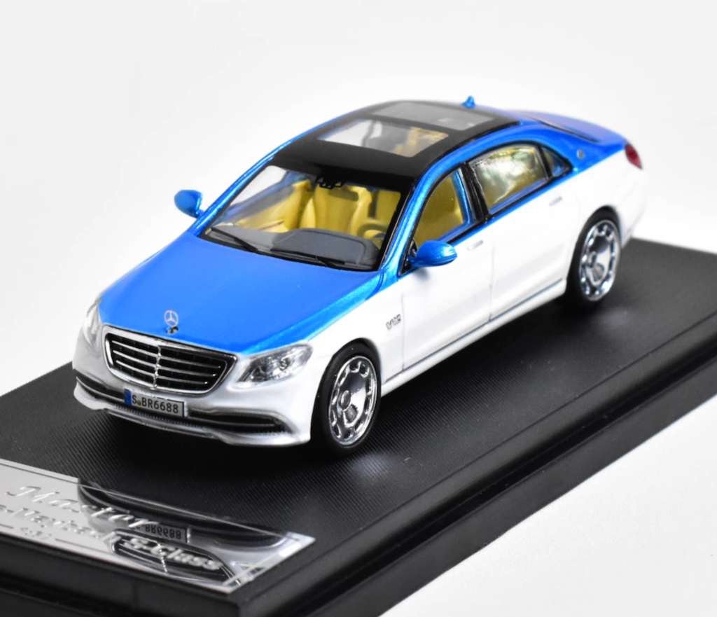 Master 1:64 Blue White S650 V12 Luxury Sedan Sport Model Diecast Metal Car New Collection