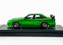 Load image into Gallery viewer, Mortal 1:64 Green Skyline GTR ER34 25GT-t Sports Model Diecast Metal Car New Collection
