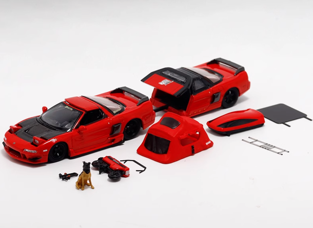 FY 1:64 Red NSX TRA Camper Roof Tent Trailer Sport Model Diecast Metal – mycrazybuy store
