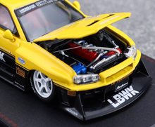 Load image into Gallery viewer, SW 1:64 Yellow Black Skyline GTR ER34 LBWK #5 Sports Model Diecast Metal Car
