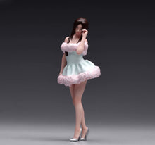 Load image into Gallery viewer, 1:24 Painted Figure Model Miniature Resin Diorama Blue Puff Skirt Pretty Girl
