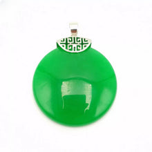 Load image into Gallery viewer, Nature Jade Peace Round Pendant Necklace Gift Jewelry charm Blessing Lucky new b
