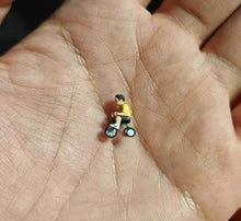 Load image into Gallery viewer, 1:64 Painted Figure Model Miniature Resin Sand Toy Cycling Kid Boy Bicycle Child
