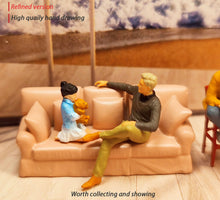Load image into Gallery viewer, 1:64 Painted Figure Mini Model Miniature Resin Diorama Toy Sofa Table Chair Set

