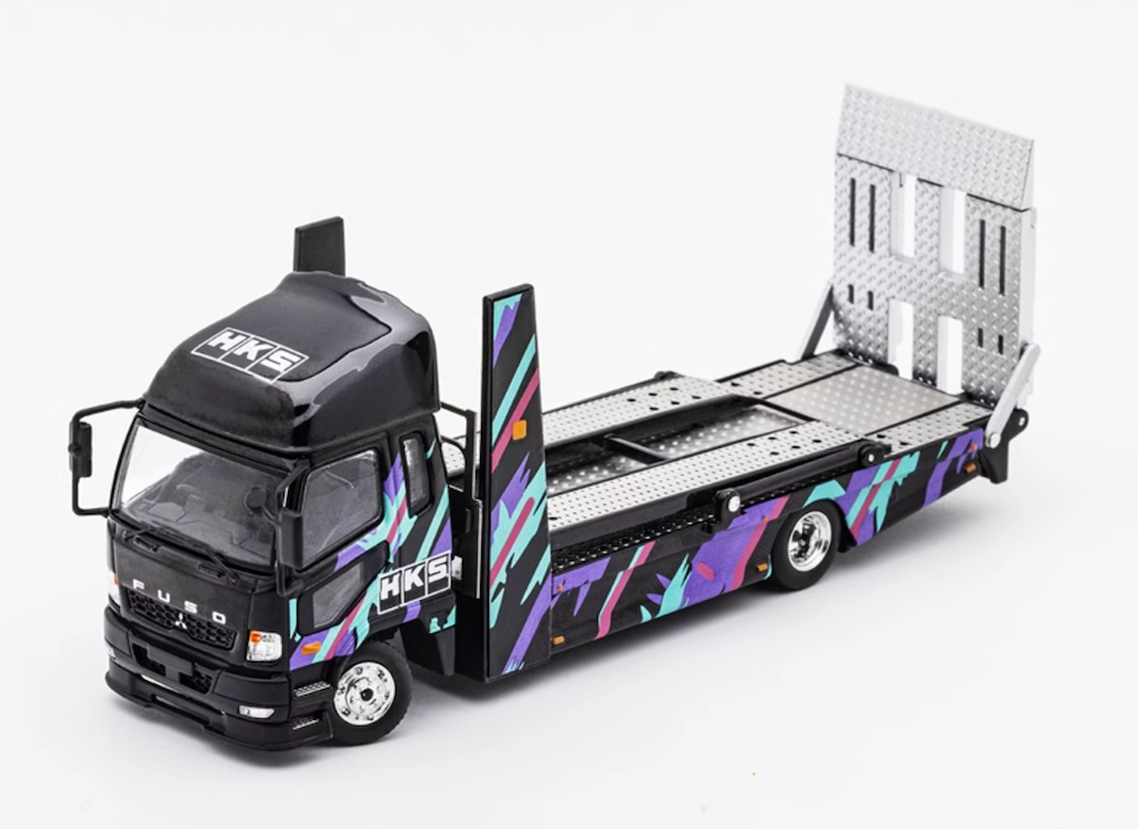 GCD 1:64 HKS Fuso Fighter Mk2 Double Deck Tow Model Diecast Metal Car