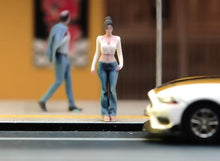 Load image into Gallery viewer, 1:64 Painted Figure Model Miniature Resin Diorama Sand White Top Denim Girl Cute
