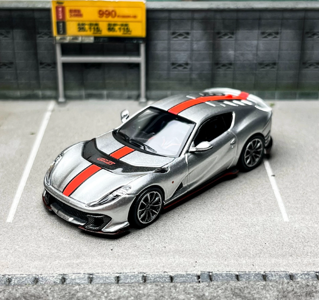 TOC 1:64 Silver 812C Coupe Racing Sports Model Diecast Metal Car BN