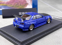 Load image into Gallery viewer, Fuji 1:64 Blue Carbon Skyline GTR R34 Nismo Z-Tune Model Diecast Metal Car New Collection
