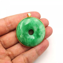 Load image into Gallery viewer, Nature Jade Large Green Round Pendant Necklace Gift Jewelry charm Blessing Lucky
