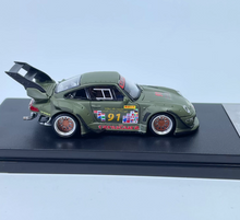 Load image into Gallery viewer, SW 1:64 Matte Green RWB 911 993 #91 Big Spoiler Model Diecast Metal Car New Collection
