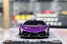 Load image into Gallery viewer, DMH 1:64 Purple Veneno Super Racing Sports Model Diecast Resin Car New Collection
