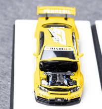 Load image into Gallery viewer, TM 1:64 Yellow Skyline GTR R34 Nismo Sports Model Diecast Metal Car New Collection
