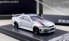Load image into Gallery viewer, IG 1:64 Silver Skyline GTR R34 Z-tune CRS Sports Model Diecast Metal Car New Collection
